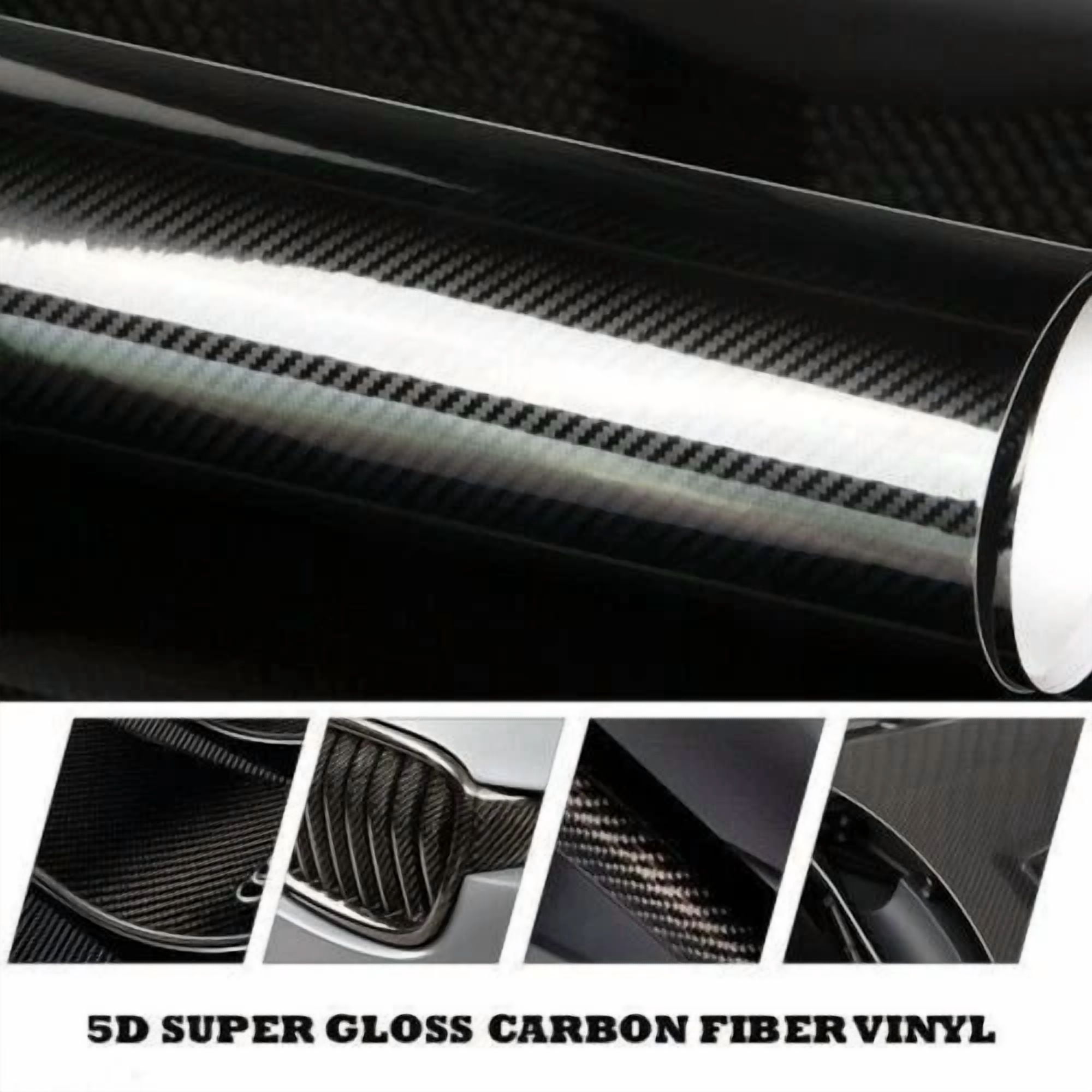 BUTTERFLY- 5D Accessories Glossy Carbon Fiber Vinyl Film Car Interior Wrap Stickers 12X 60"
