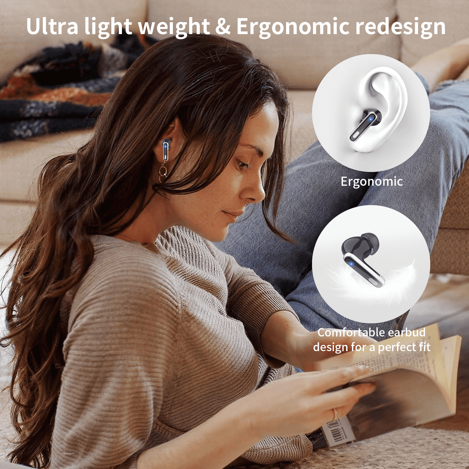 AI Language Translation Earbuds, Bluetooth 5.4 Headphones Translator for 144 Languages & Accents,IP7 Waterproof Earphones with 4 ANC Mic,Black