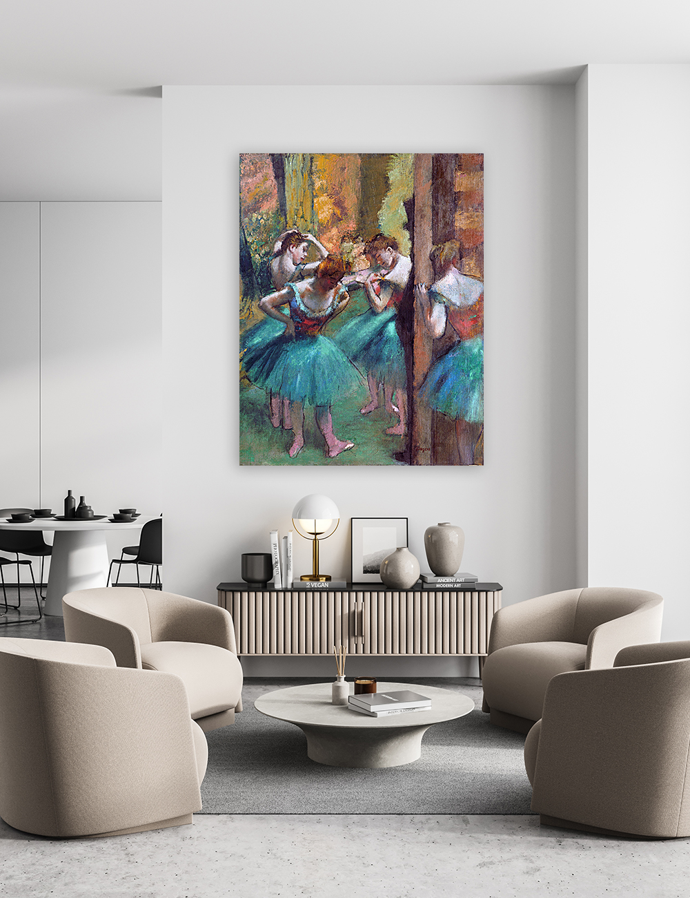 DECORARTS Dancers, Pink and Green by Edgar Degas Art Reproduction. Giclee  Prints Acid Free Cotton Canvas Wall Art for Home Decor W 32