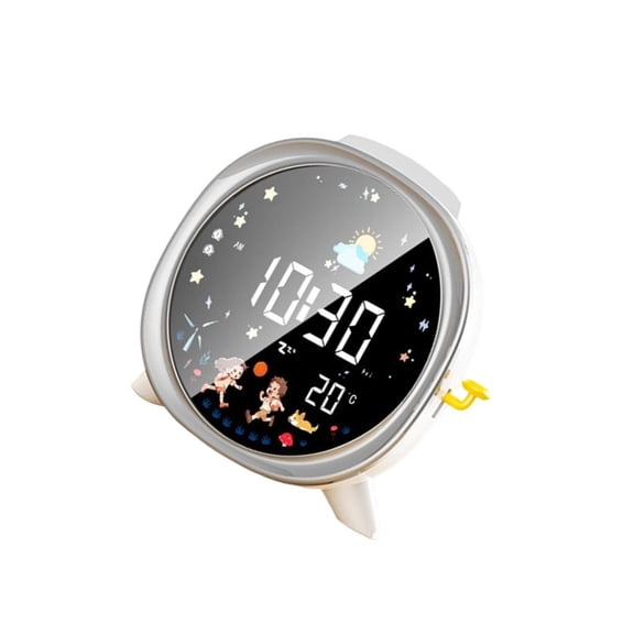 Necvior Quiet Alarm Clock With Adjustable Night Light Large LCD Screen Bedroom Clock