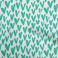 thumbnail image 1 of oneOone Viscose Chiffon Turquoise Green Fabric Valentine Heart Quilting Supplies Print Sewing Fabric By The Yard 42 Inch Wide, 1 of 5