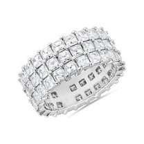 3.00 Ct Luxurious Asscher Cut Moissanite Eternity Band for Engagement 14K White Gold Size 7 by Diamond-Capitals