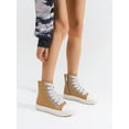 thumbnail image 2 of Yellow Womens High-Top Lace-Up Zip Flat Boots, Chunky Heel Streetwear Style, Retro Inspired Fashion Booties for Everyday Casual and Party Wear, Quick Delivery Worldwide, 2 of 10