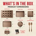 thumbnail image 7 of Bakken- Swiss Bakeware Set – 8 Piece – Non-Stick Professional Home Bakeware – Multi Sized Baking Pan Set - Muffin Pan, Loaf Pan and More – Gold, 7 of 7