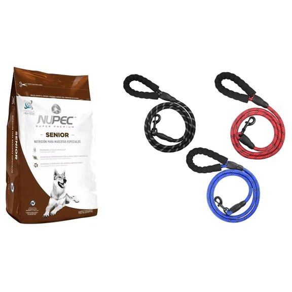 Paquete nupec senior 15 kg + 1 correa de paseo 1.60 mts Fancy pets