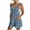 Blue-B, variant on Penkiiy Summer Romper For Women Short Bib Overalls Casual Loose Sleeveless Jumpsuits Wide Leg Fashion Playsuit With Pockets 2XL Blue
