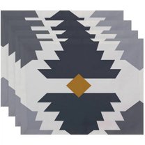 Simply Daisy 18" x 14" Mesa Geometric Print Placemats, Set of 4
