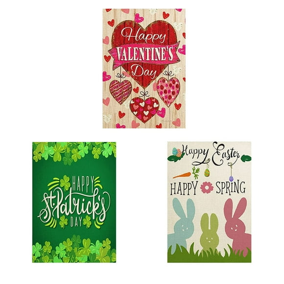 Binwennn 3pcs Garden Flag Summer Garden Flags Welcome Floral Yard Flag Seasonal Garden Flag Banners And Signs Customize Flag Wall Flags for Room