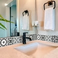 thumbnail image 5 of Mi Alma Peel & Stick Tiles - Black Floral Vinyl Backsplash 12x12, 5 of 11