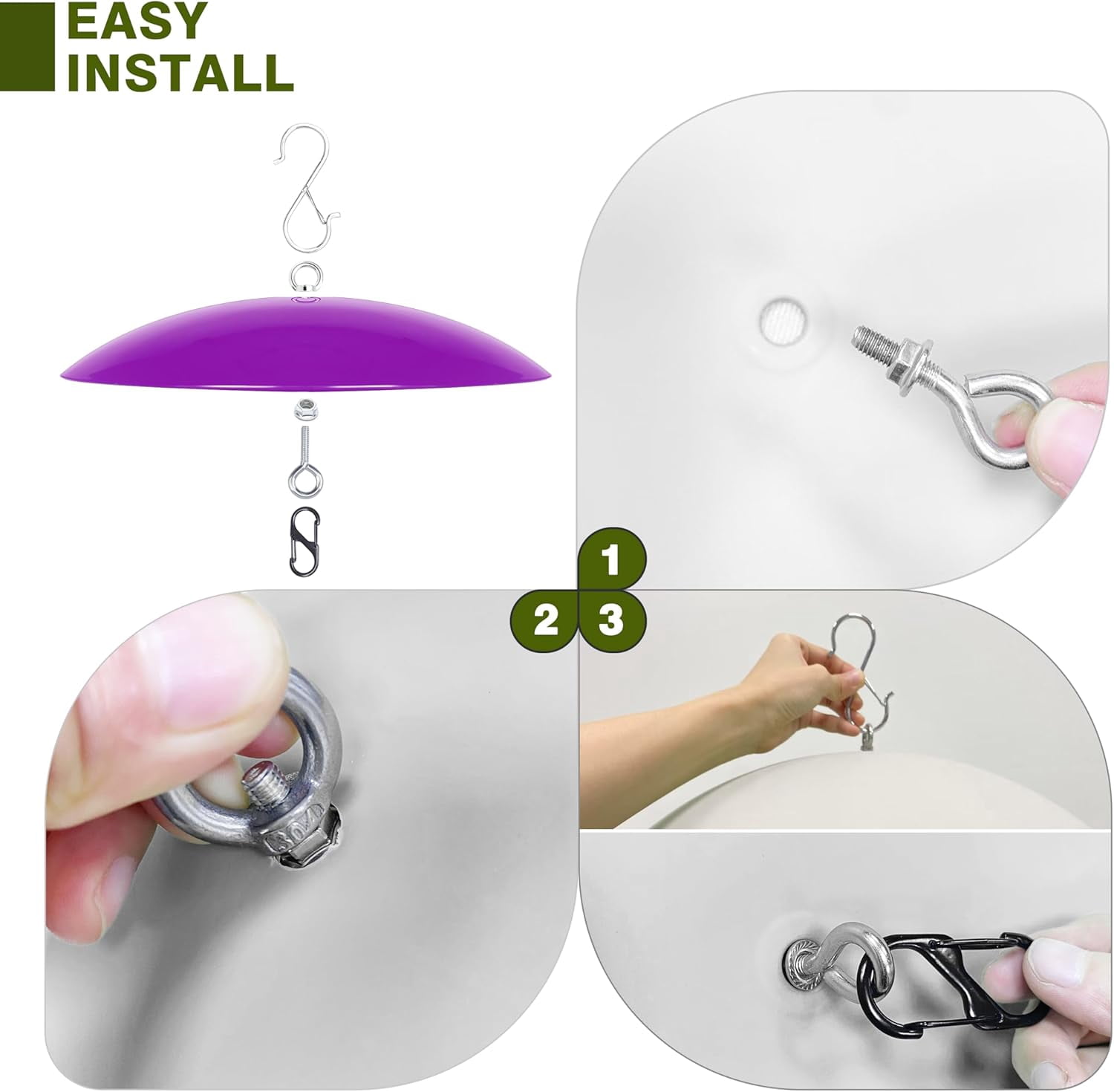 13" Bird Feeder Rain Cover,Bird Feeder Dome,Hummingbird Feeder Guard, Proof Bird Feeders Baffle,Smart Birds Feeder's Umbrella (Purple),2Pack