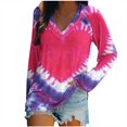 thumbnail image 2 of ICHUANYI Clearance Women's V-Neck Casual Christmas Print Raglan Long Sleeve T-Shirt Top(Pink, XL) ICHUANYI WER2023081114950, 2 of 5