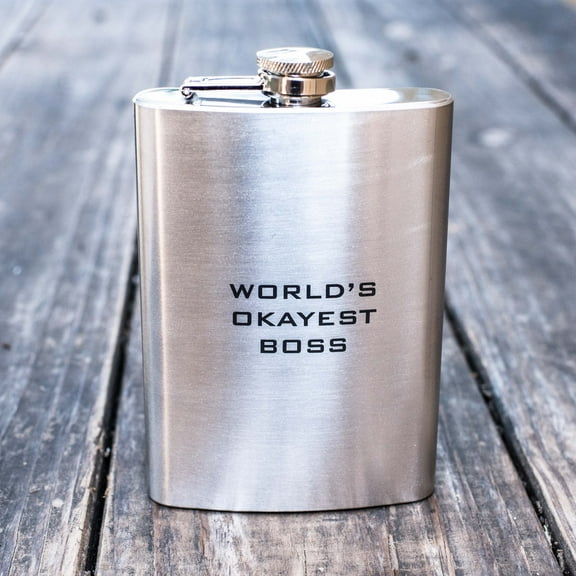 8oz World's Okayest Boss Flask L1