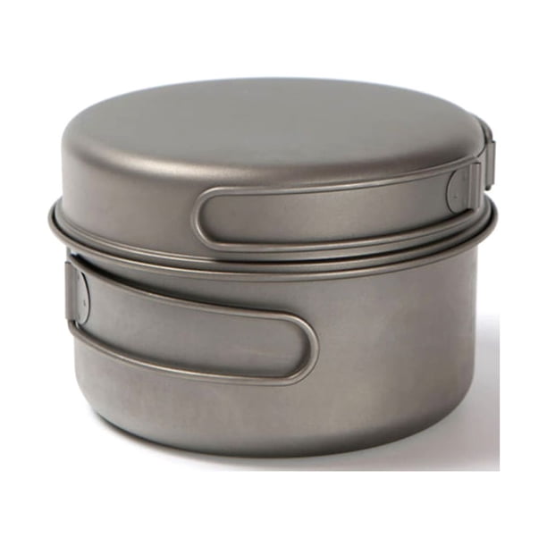 Utensilios de cocina Eigraketly Olla plegable 1000ML Titanio para Camping Senderismo Picnic