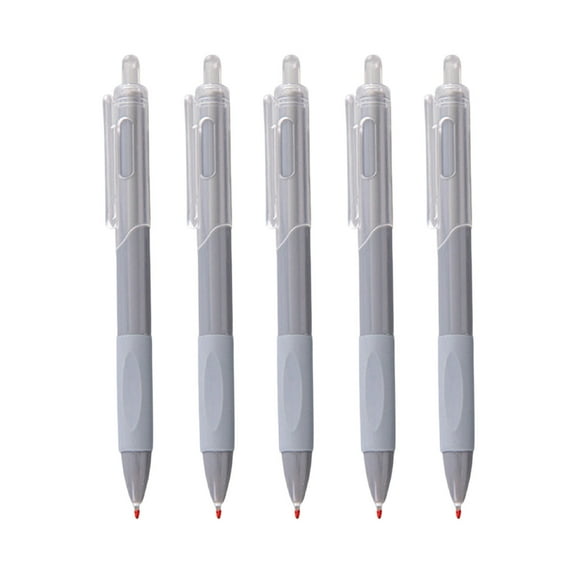 Quick Dry Gel Pens 5 Pack 0.5mm Fine Point Gray Ink Fast Drying Smooth Writing Pens with Non-Slip Grip for Journaling Office Note Taking