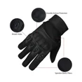 thumbnail image 2 of Leather Motorcycle Gloves Hard Knuckle Touch Screen Gloves Motorcycle Gloves Street Riding Hiking Camping Full Finger Gloves (2pcs-black, 2 of 5