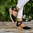 thumbnail image 5 of FRSASU Women's Wedges Sandals Closed Toe Ankle Strap Buckle Wedge Heels Platform Sandals Black, 5 of 9