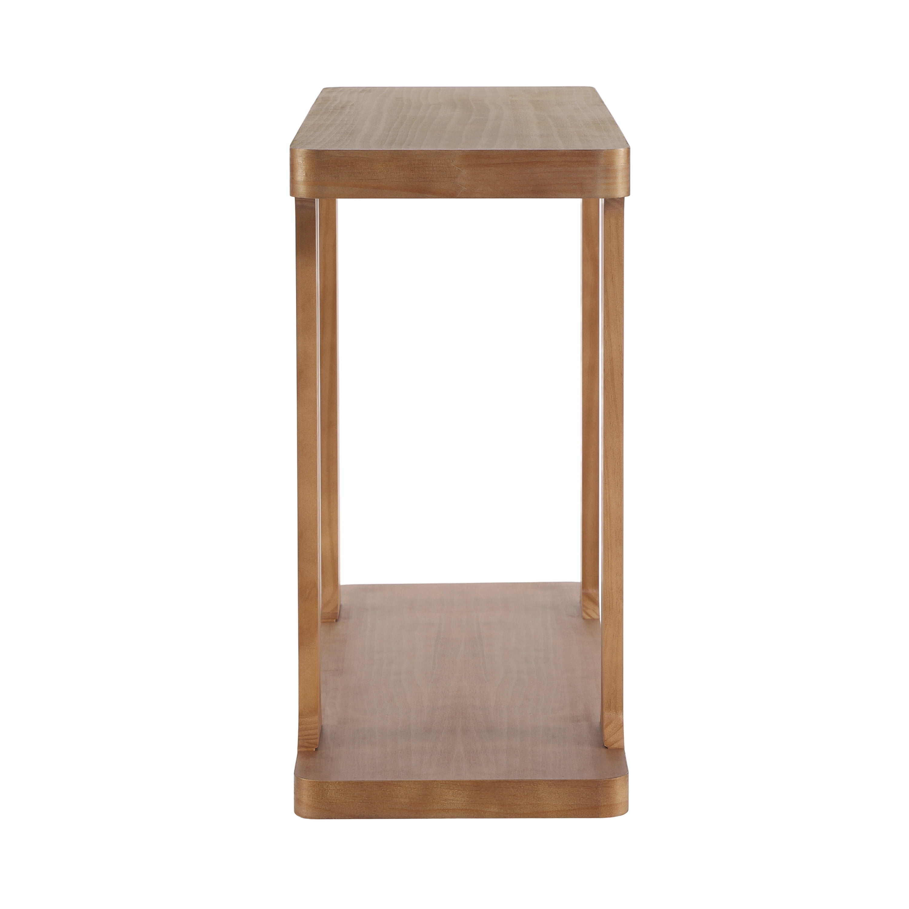 Mintazer 50" Mid Century Modern Console Table, Entryway Table with U-Shaped Cutout Legs & 2 Tier Storage Shelves, Anti-Tip Sofa Table for Hallway Living Room Foyer, Natural