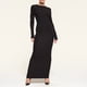 thumbnail image 4 of Faldas largas Vestido largo negro para mujer Color sólido Cuello redondo Slim Fit Traje de vacaciones para chica picante Cgtredaw Negro T S para Mujer, 4 of 7