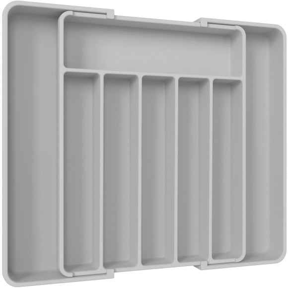 Organizador de Cubiertos Aujen Expansible y Ajustable Grande Gris