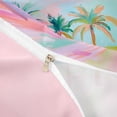 thumbnail image 4 of jejeloiu Graffiti Palm Tree Twin Duvet Cover For Girls,Bright Beach Scene Twin Bedding,Pink Turquoise,Pink Reversible,2pcs,1 Duvet Cover and 1 Pillowcase, 4 of 6