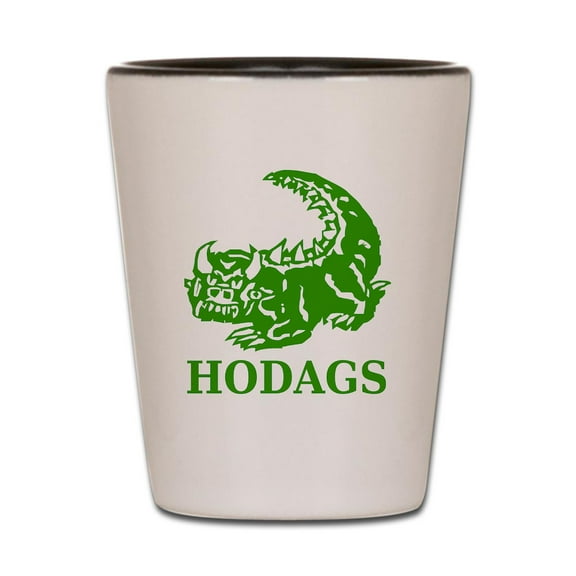 CafePress - Rhinelander Hodags - White/Black Shot Glass, Unique and Funny Shot Glass