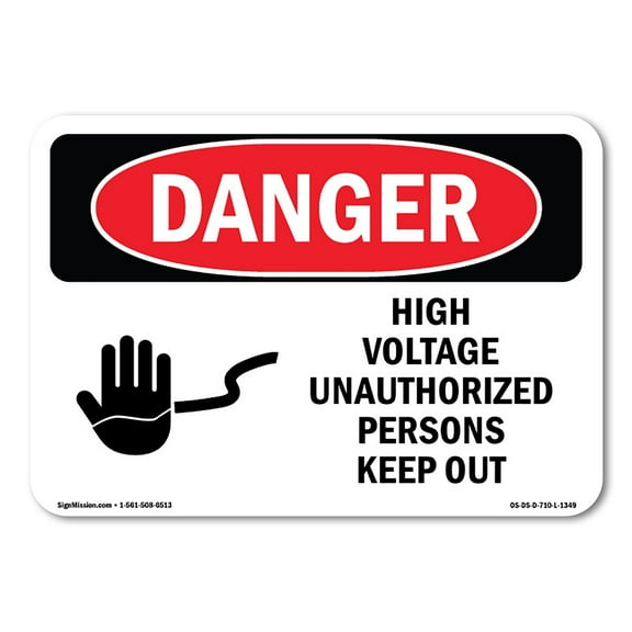 OSHA Danger Sign - High Voltage Unauthorized Persons Keep Out | Decal | Protect Your Business, Construction Site, Shop Area |  Made in The USA
