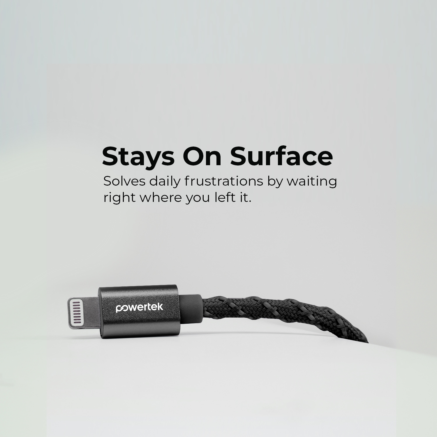 Liquipel Powertek USB-A to Lightning Twizzler Cable - Black