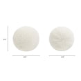 thumbnail image 3 of Luna Coussin Rond 12 Pouces Boule d'Accent Ivoire Blanc Boucle, 3 of 5