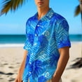 thumbnail image 6 of Men's Hawaiian Shirt Funky Blue Beach Printed Tropical Beach Shirt Casual Button Down Short Sleeve Floral Shirts Tops, 6 of 7