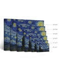 thumbnail image 3 of Smile Art Design Vincent Van Gogh The Starry Night, 1889 Canvas Wall Art Print Artwork Classic Modern Art Living Room Bedroom Decor Ready to Hang Made in the USA - 30x40, 3 of 4