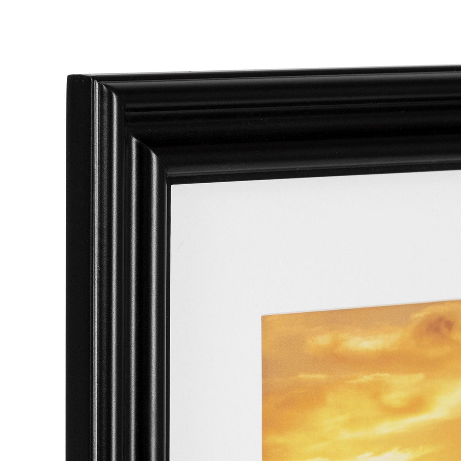 DesignOvation Leno 8" x 10" Matted to 5" x 7" Black Picture Frame