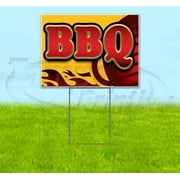 BBQ (18" x 24") Yard Sign, Includes Metal Step Stake