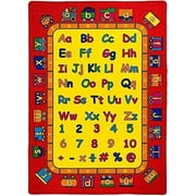 HR-Kids Rugs Letters/Numbers/Math Symbols-Boys/Girls411 X 611 Educational Play mat for School/Daycare/Nursery Non-Slip Carpet-Teachers ToolRed/Yellow