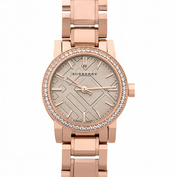 Burberry The City Diamonds Rose Dial Rose Gold-Tone Women's Quartz Watch BU9225
