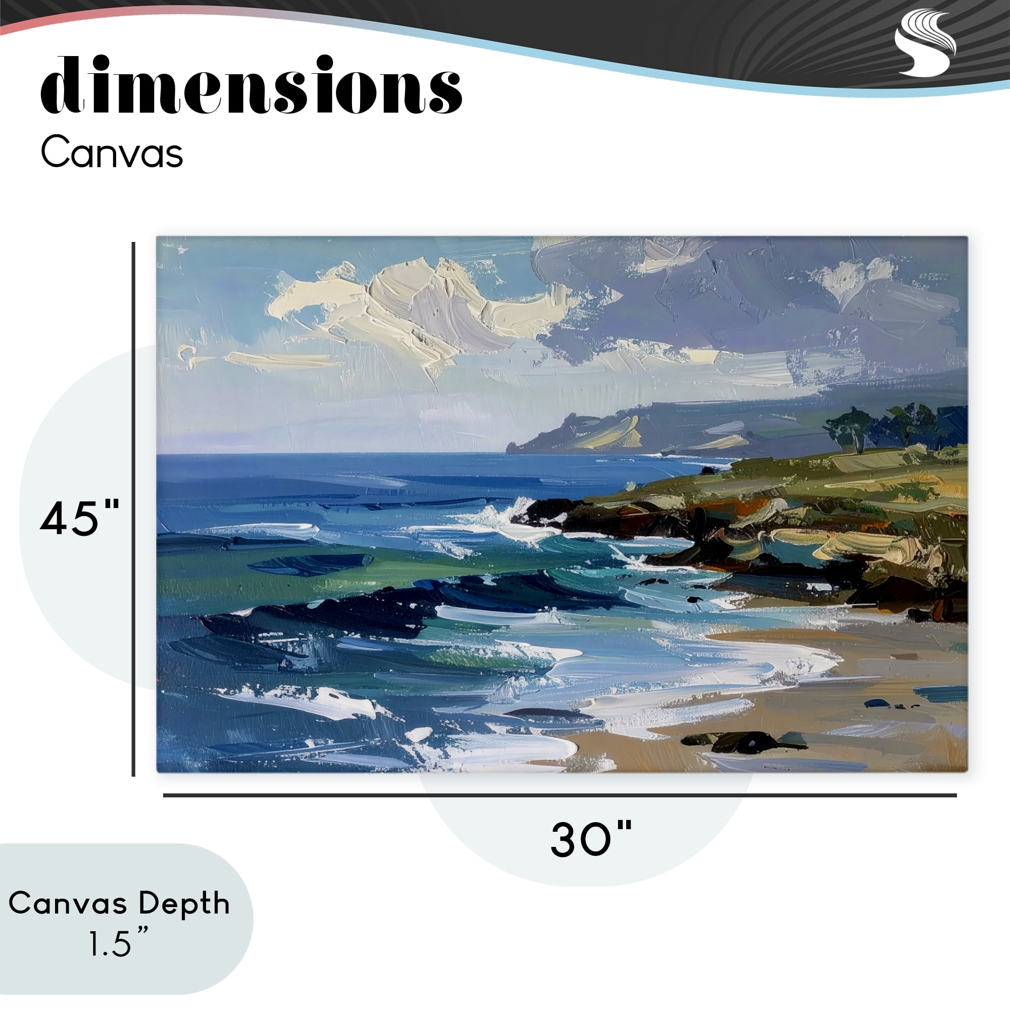 Stupell Industries Sky To Sea Impression Canvas Wall Art, design by Alonza Saunders
