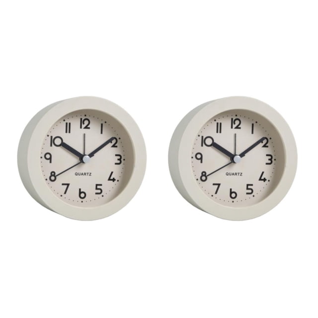 Matsuzay Reloj despertador de de escritorio nórdico, forma redonda Simple, luz de noche para estudiantes, movimiento silencioso, tipo de cuarzo Blanco 2Conjunto