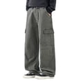 thumbnail image 2 of Mifsaly Men Cargo Pants Wide Leg Baggy Work Trousers with Multi Pockets Relaxed Fit Outdoor Hiking Streetwear Hip Hop Loose Fit Cotton Twill Pant XXL, 2 of 7