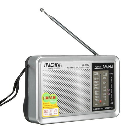 Sony Am Fm Pocket Radio Portable Pocket HIFI Stereo Mini AM/FM Radio Receiver Bulit in Speaker Telescopic Antenna World Frequency W/ Outdoor Speaker Jack 3.5mm AUX Earphone Jack LED Battery Operated ()