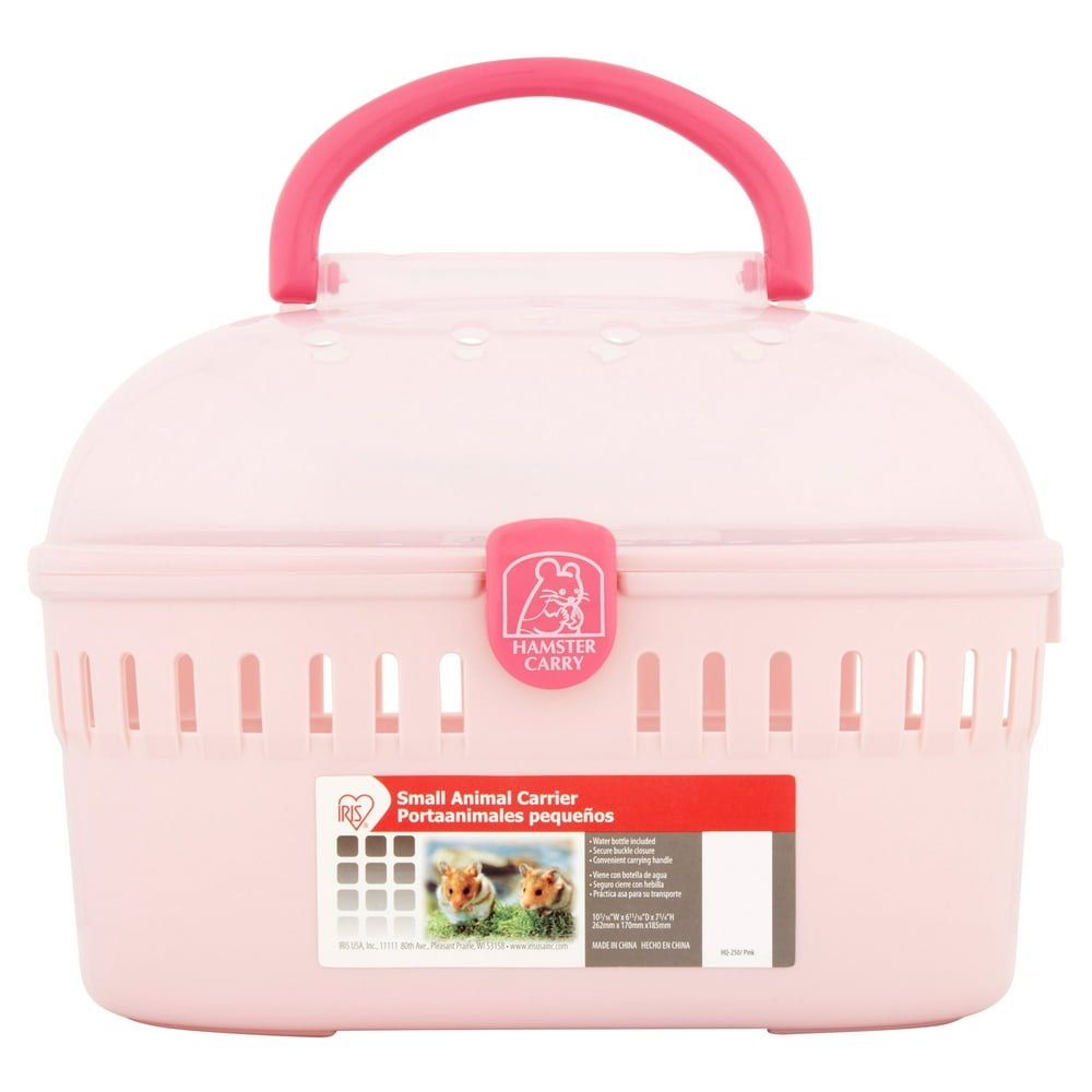 IRIS Small Animal Critter Carrier with Water Bottle, Pink
