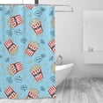 thumbnail image 2 of Zufioo I Am A Fan Popcorn Pattern Shower Curtain 72x72in, Waterproof Curtain for Bathroom-Waterproof, Mildew-proof, Quick-drying,Home Bathroom Supplies-One Size, 2 of 3