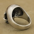 thumbnail image 4 of Blue CZ Eyes 925 Sterling Silver Skull Ring Biker Rock Punk Jewelry TA61 US Size 7.5, 4 of 13