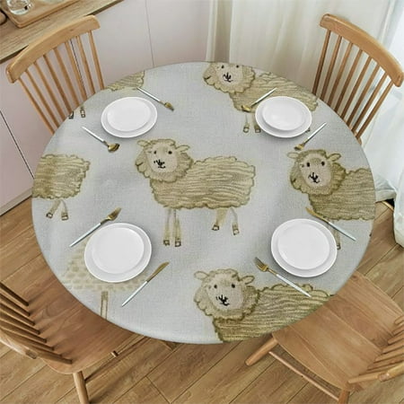 

Bciig Round Table Cover Stain Resistant Washable Indoor Outdoor Tablecloth Kitchen Dining Wedding Parties 100% Polyester Table Cloth 46 -50