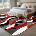 thumbnail image 5 of Red Gray Stripes Large Area Rugs 5x8 ft Abstract Art Modern Geometric Curve Washable Rug Non Slip Indoor Carpet Absorbent Floor Mat for Living Room Bedroom Dining Room, 5 of 9