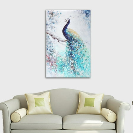 23 6 X15 7 Modern Unframed Canvas Print Peacock Painting Wall Hanging Art Picture Home Decor Walmart Canada