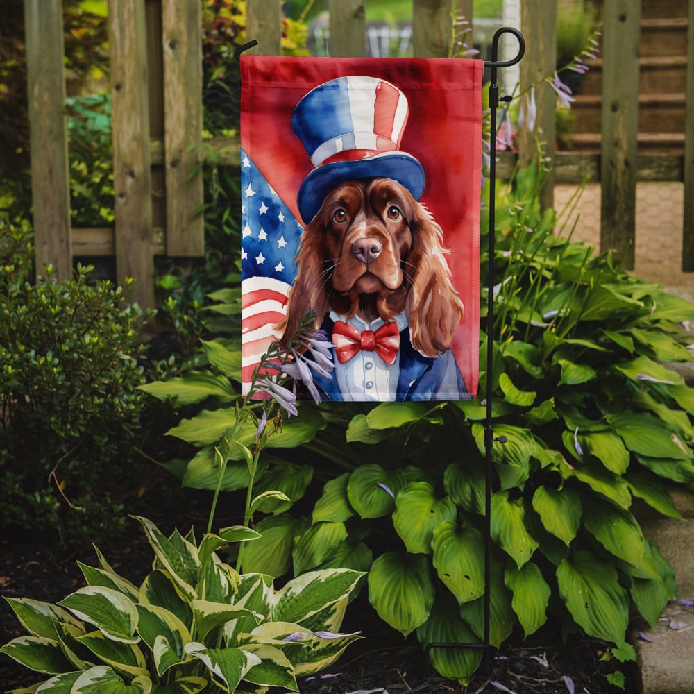 Sussex Spaniel Patriotic Garden Flag 11.25 in x 15.5 in