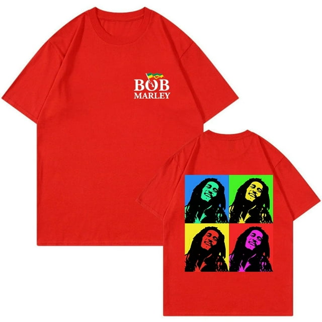 T-shirt Bob Marley Live The Life You Love Merch Col Rond Manches Courtes Tee Femmes Hommes Hip Hop Mode Urbaine
