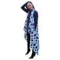thumbnail image 2 of Blue African Print Fashion Shawl wrap with Armholes Light-weight with Belt, 2 of 4