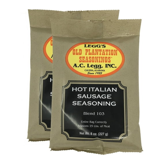A.C. Legg's - Hot Italian Sausage Seasoning, 2 Packs - 8 Ounce each