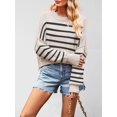 thumbnail image 6 of Women'S Sweater Fall Crew Neck Batwing Sleeve Pullover Sweaters Black S, 6 of 7