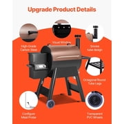 CAFORKP Electric Wood Pellet Grill, 575 Sq.in Smoker with Digital Control for Outdoor BBQ